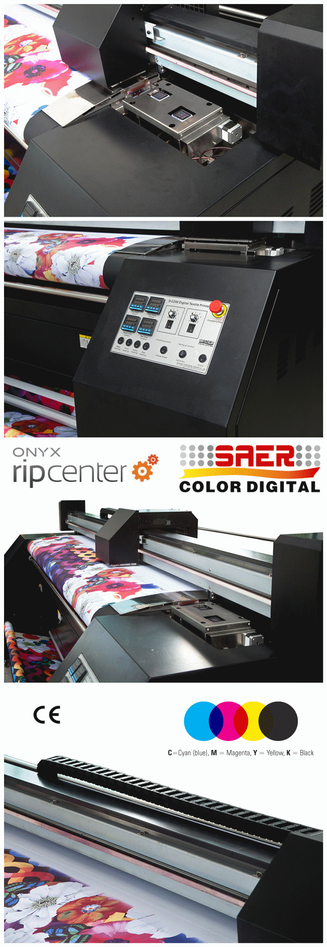 Roll To Roll Bendera Mesin Cetak Kain Digital Printer Dye Kontrol Komputer 3